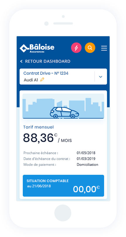 Simulation sur Smartphone - MyBaloise