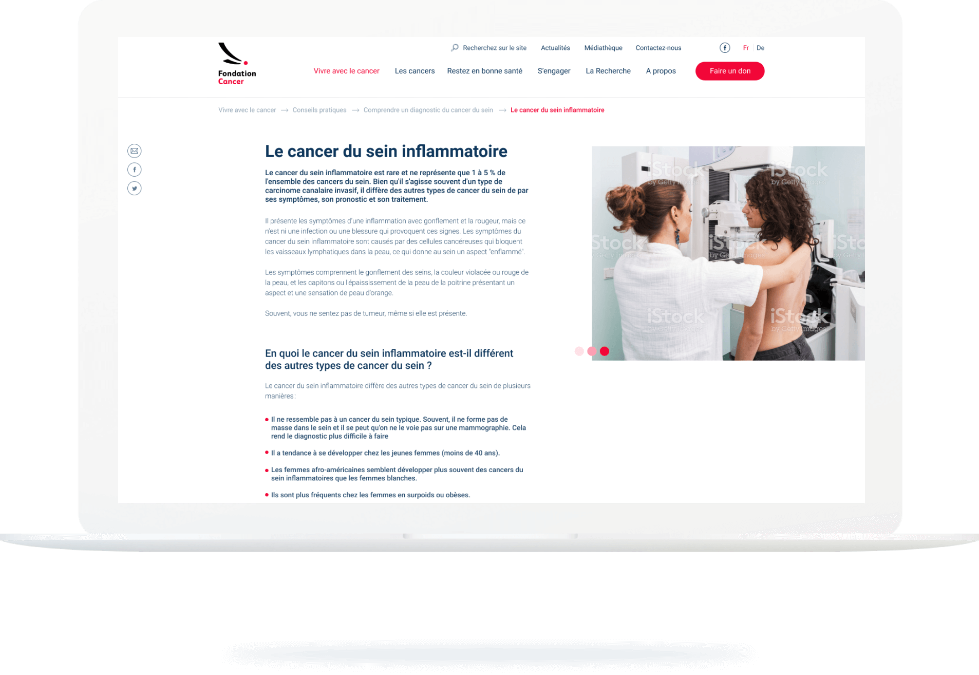 Fondation Cancer | Intégrer des contenus additionnels (qui étaient archivés sur le site ou sur d’autres sources)