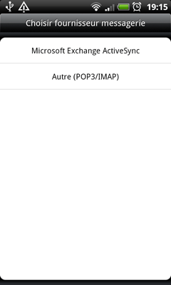 Etape 2 : choisir Autre (POP3/IMAP)